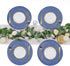 SHACOS Round Braided Placemats 15 inch Set of 6 Washable Kitchen Table Placemats for Home Wedding Party (Blue White, 6)...