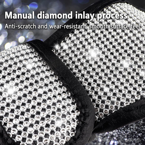Crystal Auto Gear Shift Cover Bling Car Accessories,Universal Car Knob Gear Stick Protector from Scratching with Rhinestone Covers Car Decor Acces...