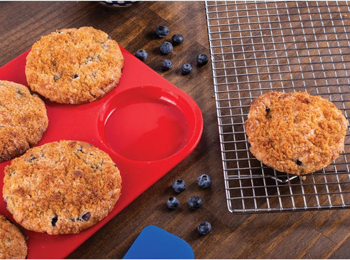 Mrs. Anderson's Baking 6-Cup Muffin Top Pan, Non-Stick European-Grade Silicone...