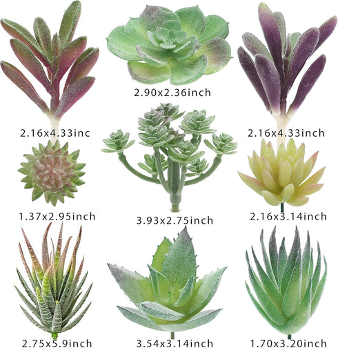Artificial Succulent Plants - 18 Pack - Premium Fake Plants - Double Flocked Succulents - Realistic Textured Cactus - Face Succulent Plants - Mini...