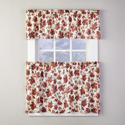 SKL Home Harvest Falling Leaves Valance, Spice 58.00" x 13.00"...
