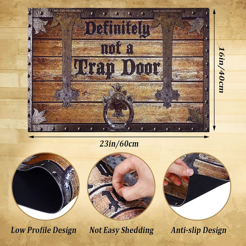 Definitely Not a Trap Doormat Non Slip Welcome Mat Indoor and Outdoor Funny Doormat Absorbent Washable Front Door Mats Floor Rugs for Warm House G...