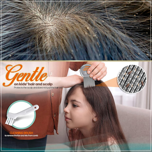 Bussani Lice Comb for Fine & Thick Hair | Lice Treatment | Nit Comb for Lice Eggs | Lice Brush | Peine para Piojos y Liendres para Niñas | Great f...
