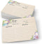 321Done 4x6 Floral Recipe Cards (Set of 50) - Thick Double Sided Premium Card Stock - Made in USA - Watercolor Flowers on Kraft Look, Large Notes ...