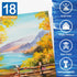 FIXSMITH Canvas Boards for Painting 18 Pack, Multi Pack- 4x4, 5x7, 8x10, 9x12, 11x14 Inches, 100% Cotton Primed Canvas Panels for Acrylic, Oil, Ar...