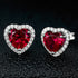 Navachi 925 Sterling Silver 18k White Gold Plated 4.5ct Heart Ruby Sapphire Emarald Stud Earrings...