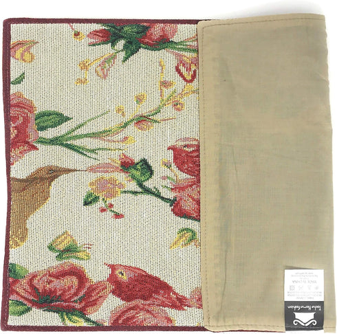 Tache Spring Placemats Floral Sweet Red Roses Birds Placemat - Shabby Chic Vintage Tapestry Kitchen Dining Dinner Linens Floral Table Mat - Set of...