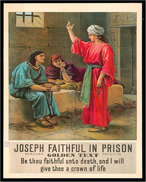 Posterizer 1 pcs-Joseph faithful in prison poster-Religious Posters-Gifts for Christians -Decor for Church, Sunday School Classroom- unframed wall...