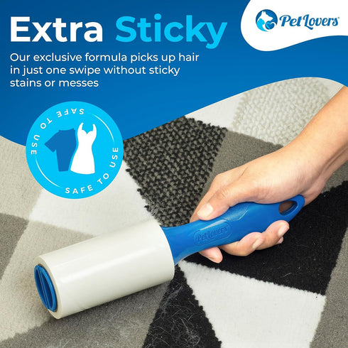 PetLovers Extra Sticky Lint Roller Single Unit 100 Sheets for Pet Hair Removal, Dog and Cat Lint Remover (1 Pack)...