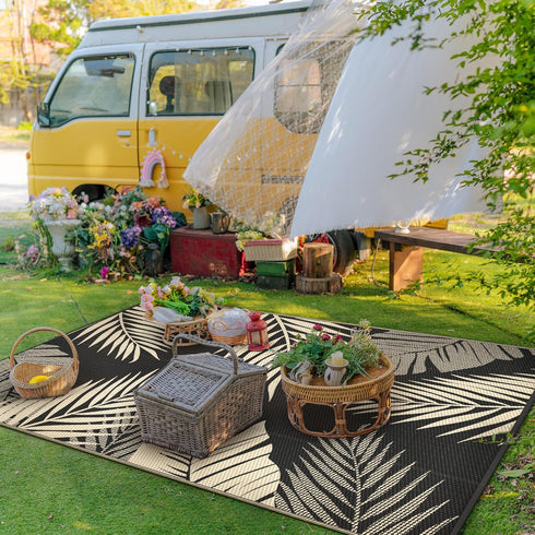 GENIMO Outdoor Rug 3' x 5' Waterproof for Patios Clearance, Reversible Outdoor Plastic Straw Camping Rug Carpet, Large Area Rugs Mats for RV, Camp...