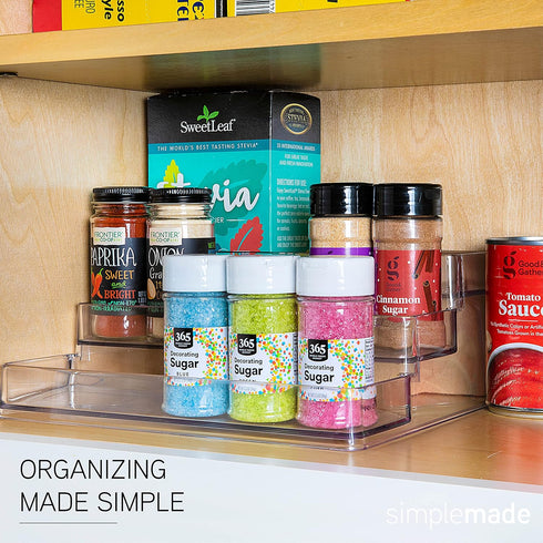 SIMPLEMADE Spice Rack Three-Tiered Shelf, Countertop, and Cabinet Storage and Spice Organizer for Kitchen, Bathroom, Bedroom, and Office, Home Sto...