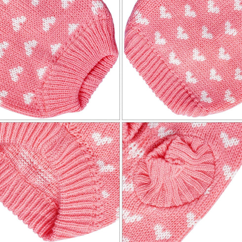 Dog Knitted Sweater Dog Heart Sweater Puppy Sweater Warm Soft Pet Holiday Clothes for Large Cats and Dogs (Pink, L)...