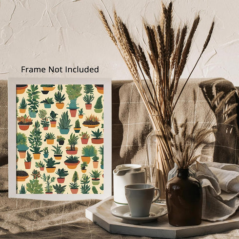 Posterizer 1 pcs-plants pots cactus cute art for plant lovers 4-Floral & Botanical Art-GIft for Men Women Teens-Decor for Home & Office- unframed ...
