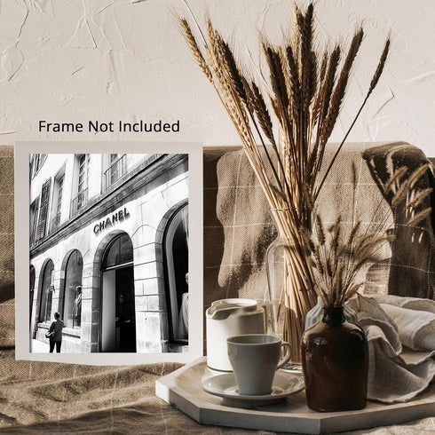 Posterizer 1 pcs-black-and-white photograph of Luxury store front 4-Photography Art-Retro Art-Gift for Women, Fashionistas, Designer Fashion Fans-...