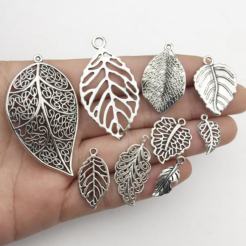 iloveDIYbeads 100g Craft Supplies Mixed Tree Leaves Pendants Beads Charms Pendants for Crafting, Jewelry Findings Making Accessory For DIY Necklac...
