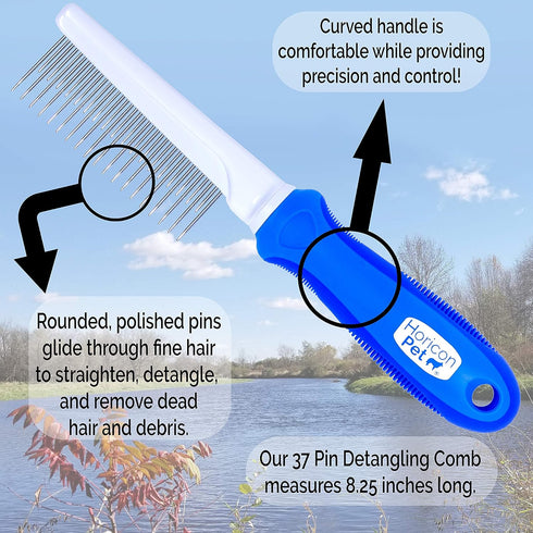 Ultimate Pet Dematting & Deshedding Set - 3 in 1 Grooming Tool Set - Dual Sided Undercoat Rake, Dematting Razor Comb & Detangling Pet Comb...