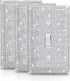 Gaocai 3 Pcs Silver Shiny Silver Rhinestones Light Switch Cover Plate Kitchen Home Decorative Single Toggle Wall Plate Durable Wall Outlet...