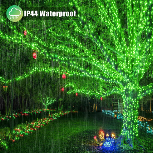 33ft 100 LED String Lights Indoor - Christmas Lights Outdoor 8 Modes Clear Wire Waterproof Plug in Twinkle Fairy Lights for Christmas St Patricks ...