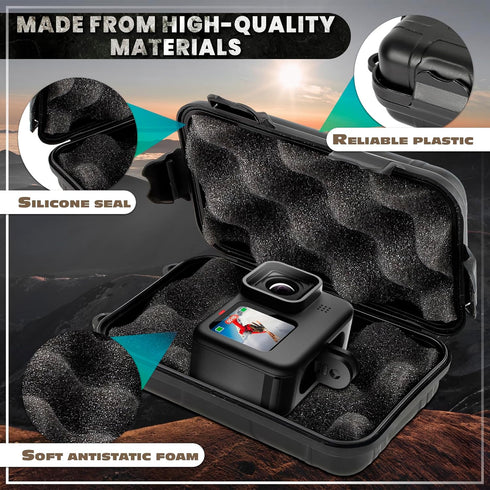 The Little Green Change 2Pcs Waterproof Storage Case with Foam - Plastic Waterproof Box for Camera Foam Box Waterproof Storage Containers Camera C...