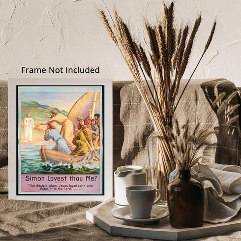 Posterizer 1 pcs-Simon lovest thou me poster-Religious Posters-Gifts for Christians -Decor for Church, Sunday School Classroom- unframed wall art...