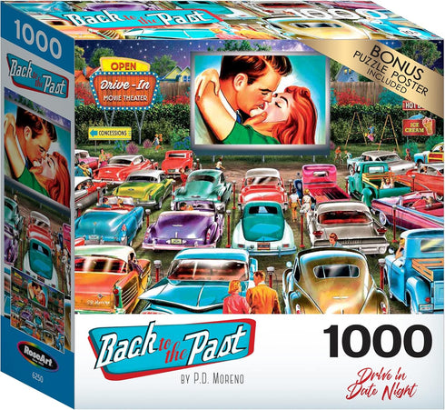 RoseArt - Back to The Past - Drive in Date Night - 1000 Piece Jigsaw Puzzle for Adults...