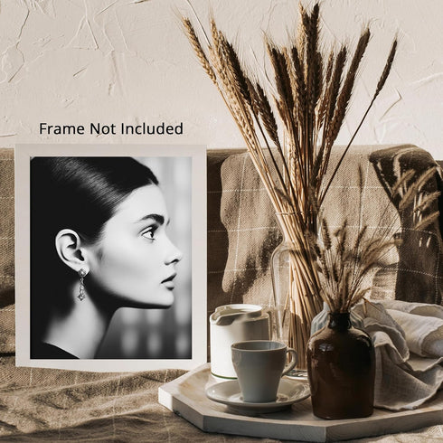 Posterizer 1 pcs-classic beauty-black and white photo of elegant woman-Photography Art Gift for Women, Fashionistas, Designer Fashion Fans- unfra...