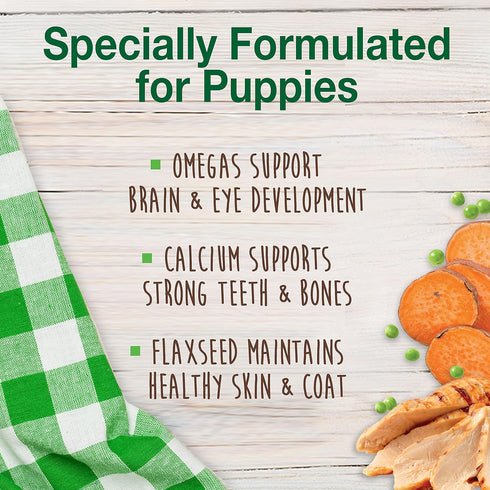Nylabone Healthy Edibles Natural Puppy Chews Long Lasting Turkey & Sweet Potato Flavor Treats for Dogs, X-Small/Petite (4 Count)...