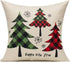 VAKADO Farmhouse Christmas Throw Pillow Covers Outdoor 20x20 Set of Decorations Buffalo Check Red Deer Plaids Cushion Cases Winter Livingroom Snow...