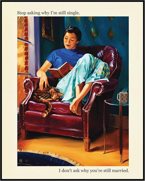 Posterizer 1 pcs-Single Woman Quote Funny Sarcastic Print-Inspirational Women's Art-Comedy Art-Living Room Bedroom Decor- unframed wall art...