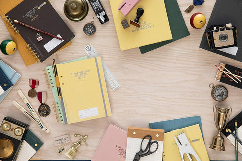 DesignWorks Ink Standard Issue Yellow Planner Notebook No. 3 Journal with Lined Pages, Elastic Closure, Pen Holder, and 3 Ribbon Marker for Work, ...