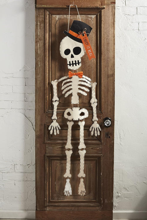 Mud Pie Skeleton Halloween Door Hanger, 65", White (40060032T)...
