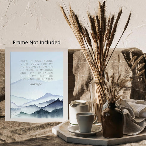 Posterizer 1 pcs-Psalm 62:5-6 Religious Quote- Bible Verse-Religious Posters-Gifts for Christians-Decor for Church, Sunday School Classroom- UNFRA...