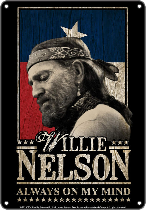 MidSouth Products Willie Nelson Tin Sign - 8" X 11.5" - Always On My Mind...