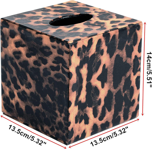 S Forever Home Decor Cube Tissue Box Holders PU Leather Square Tissue Box Cover (Gold Lightning)...