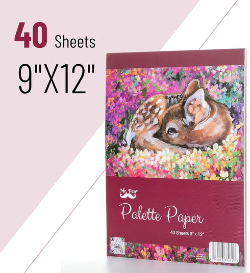 Mr. Pen- Palette Paper Paint Pad, 9"x12", 40 Sheets, Acrylic Paint Paper, Drawing Paper, Painting Paper, Disposable Paint Palette Paper, Oil Paint...