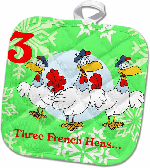 3D Rose 12 Days of Christmas Four Calling Birds Pot Holder, 8 x 8...