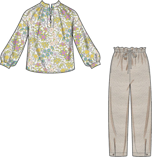New Look Misses' Top and Pants Sewing Pattern Kit, Code N6704. Sizes 8-10-12-14-16-18-20...