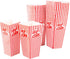 GSM Brands Popcorn Containers Boxes (100 Pack) - Striped White and Red Paper - for Home Movie Theater...