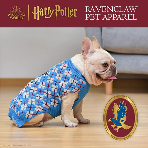 Harry Potter: Ravenclaw Pet Sweater - Medium | Medium Harry Potter Costumes for Dogs| Harry Potter Dog Apparel & Accessories for Hogwarts Houses, ...