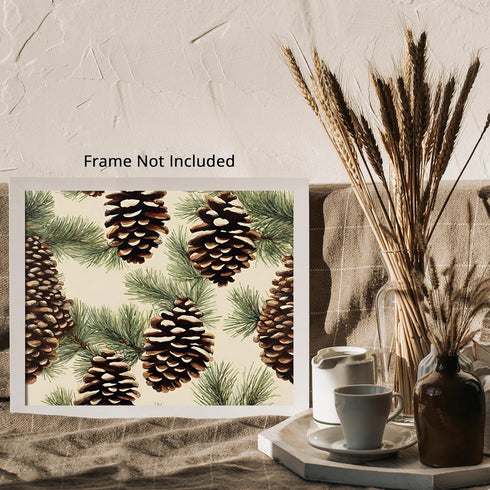Posterizer 1 pcs-pinecones in snowey winter nature 4-Holiday Poster Collection-Landscape & Nature Art-Living Room Bedroom Decor- unframed wall art...