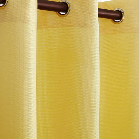 No. 918 Montego Casual Textured Semi-Sheer Grommet Kitchen Curtain Valance, 56" x 14", Yellow...