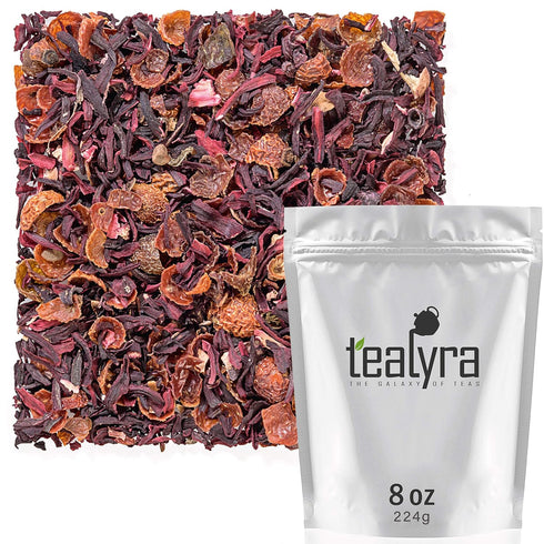 Tealyra - Hibiscus and Rosehips - Herbla Loose Leaf Tea - Health Tonic - Supports Healthy Blood Pressure - Caffeine-Free - Vitamins Rich - All Nat...