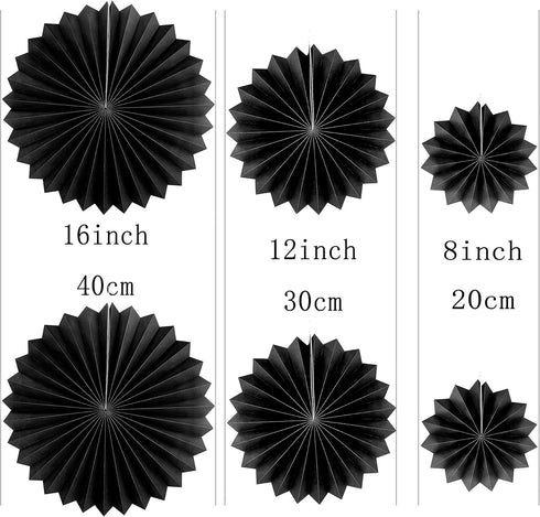 Black Green Party Hanging Paper Fans Decorations - Tropical Jungle Animal Birthday Party Ceiling Hangings Graduation Bachelorette Party Photo Boot...