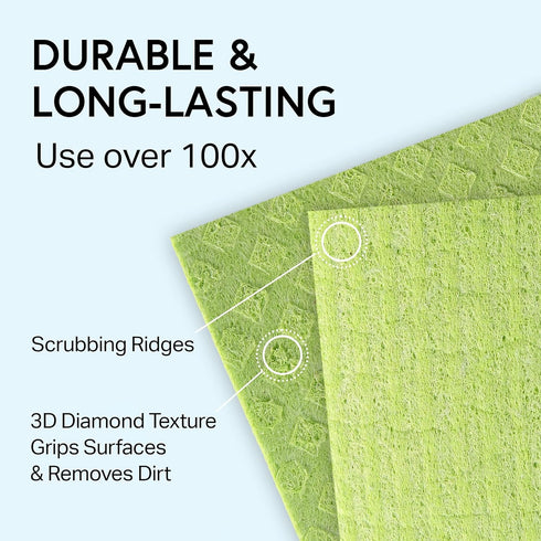 Swedish Wholesale Swedish DishCloths for Kitchen- 10 Pack Reusable Paper Towels Washable - Eco Friendly Cellulose Sponge Microfiber Dish Cloths - ...