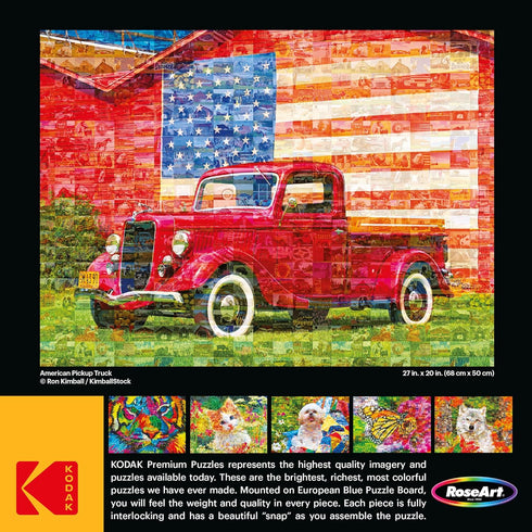 RoseArt - Kodak Premium Mosaics - American Pickup Truck - 750 Piece Jigsaw Puzzle for Adults...