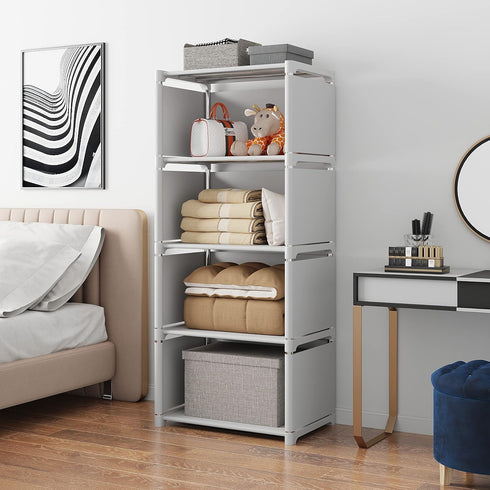 Cube Storage Shelf, Small DIY Bookshelf for Bedroom, Living Room, 5 Layer Closet Organizers for Small Spaces...