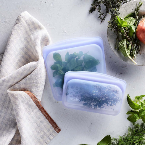 Stasher Premium Silicone Reusable Food Storage Snack Bag, Citrus | Microwave, Sous Vide, Dishwasher, Oven and Freezer Safe | BPA Free, Leak-free, ...