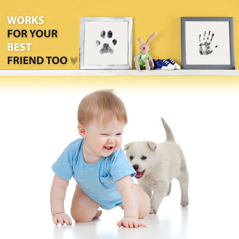Extra Large Clean Touch Ink Pad for Baby Handprints and Footprints – Inkless Infant Hand & Foot Stamp – Safe for Babies, Doesn’t Touch Skin – Perf...