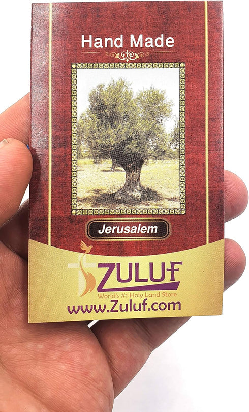 Zuluf 10.6" Olive Wood Wall Crucifix Catholic Hanging Cross with Relics Holy Essences Orthodox Holy Land Gift CRS033...