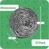 12 Pack Stainless Steel Scourers by Scrub It – Steel Wool Scrubber Pad Used for Dishes, Pots, Pans, and Ovens. Easy scouring for Tough Kitchen Cle...